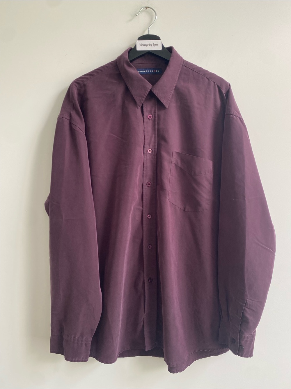 Men's Classic Button-Up Shirt in Deep Burgundy/purple
